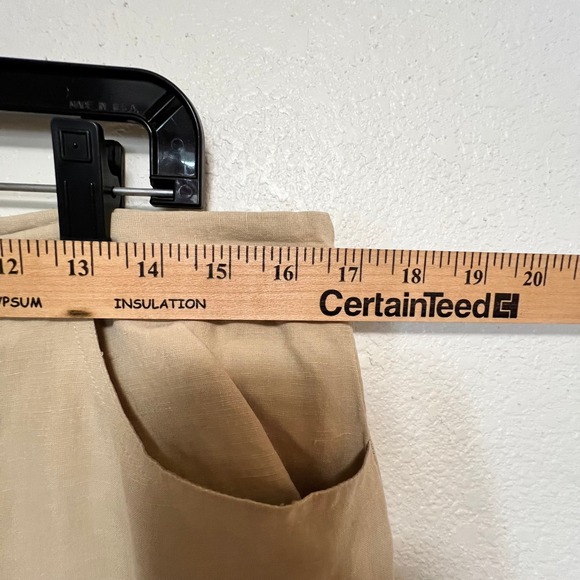 Liz Claiborne Tabitha Silk Linen Tan Wide Leg Capri Pants‎ Size 14 - Picture 2 of 11